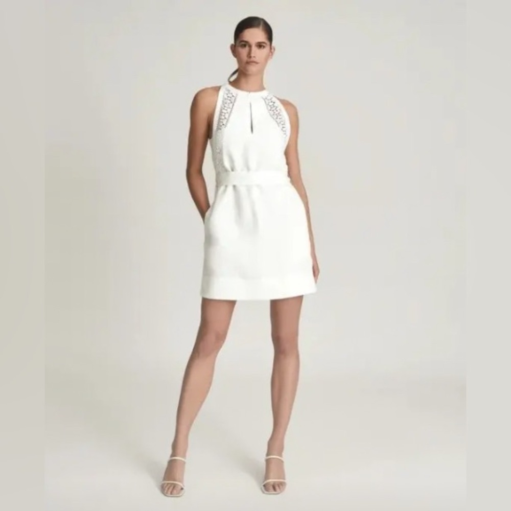 Reiss Rhona Embroidered Lace Accent Mini Dress. BRAND NEW W TAGS. UK 10/ US 6.